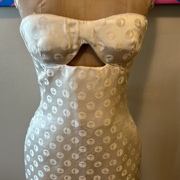 Alexander McQueen Ivory Silk Bustier Dress Dragon Fly Print Asian NWT - Picture 3 of 14